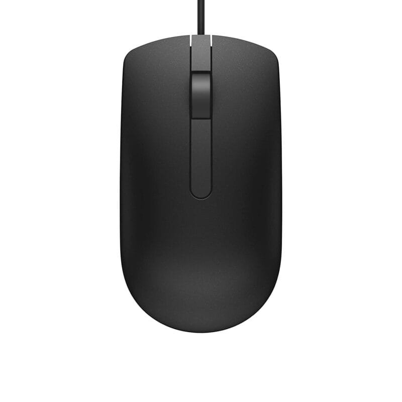 Dell MS116-BK Wired Optical Mouse – Ergonomic Design in Black