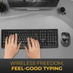 LAPCARE L901 Wireless Keyboard and Mouse Combo with Auto Sleep || Wireless Membraned Keyboard and 1200 DPI Mouse Combo (Black)