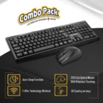 LAPCARE L901 Wireless Keyboard and Mouse Combo with Auto Sleep || Wireless Membraned Keyboard and 1200 DPI Mouse Combo (Black)