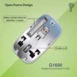 ZEBION G1600 Wireless Keyboard Mouse Combo with Nano Receiver, Slim, Ergonomic chiclet Design-White