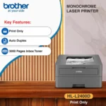 Brother HL-L2400D (New Launch) Automatic Duplex Laser Printer with 30 Pages Per Minute