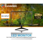 Consistent Led Monitor, 18.5 Inch Wide With Hdmi Cable (Ctm 1902), Black