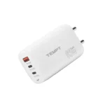 Tempt Alpha 65W 3-Port GaN Fast Charger Adapter | Dual Type-C PD + USB QC 3.0 | Multiport Smart Charging Adaptor