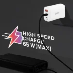 Tempt Alpha 65W 3-Port GaN Fast Charger Adapter | Dual Type-C PD + USB QC 3.0 | Multiport Smart Charging Adaptor