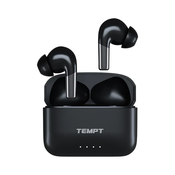 Tempt Wave Pro Earbuds – 72H Playback, 13mm Bass Drivers, Bluetooth v5.3, IPX6 Water Resistant, Type-C Fast Charging