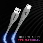 Tempt Punk USB to Type-C Cable | Fast Charging | 4-Core Durable Data Cable | 400Mbps Speed | Compatible with Smartphones, Tablets & Power Banks