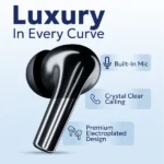 Tempt Wave Pro Earbuds – 72H Playback, 13mm Bass Drivers, Bluetooth v5.3, IPX6 Water Resistant, Type-C Fast Charging