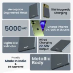 Tempt Joos Mag 5K Magnetic Powerbank (5,000mAh) | MagSafe Wireless + Dual Output Fast Charging