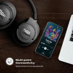 JBL Tune 770NC Wireless Over Ear ANC Headphones with Mic, Upto 70 Hrs Battery, Speed Charge : 5 min Charge Gives up to 3H of Playback, Google Fast Pair, Dual Pairing, BT 5.3 (Black)