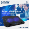 Geonix GXLCP036 gaming laptop cooling pad with dual fans LED lights adjustable stand