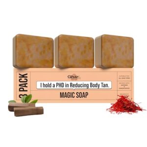 Buy Ghar Soaps Sandalwood & Saffron Magic Soaps For Bath (300 Gms Pack Of 3) | Paraben Free | Chandan & Kesar Bath Soap | Handmade Soaps For Glowing | Skin Brightening Soap For Men & Women Online at Low Prices in India
