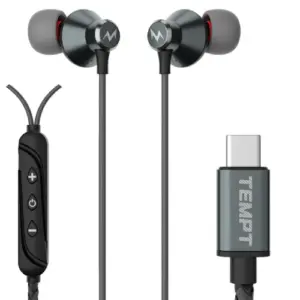 Tempt Zen C Type C Wired Earphones with Mic HD Stereo Sound