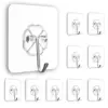 Zulaxy transparent self adhesive wall hooks no drilling heavy duty 10 pack