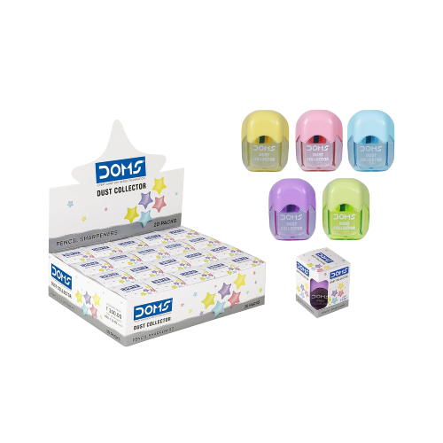 DOMS multicoloured dust collector sharpener pack