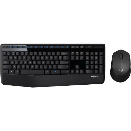 Logitech MK345 Wireless Keyboard and Mouse Combo Black with palm rest