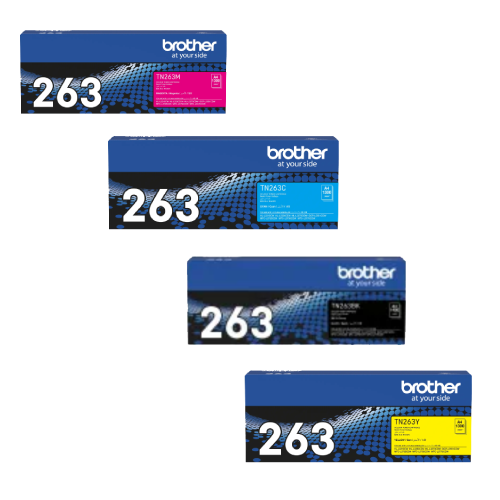 Brother TN-263 toner cartridge pack black cyan yellow magenta for laser printers