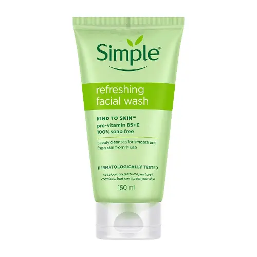 Simple Kind To Skin Refreshing Facial Wash 150 ml soap-free gentle face cleanser for all skin types