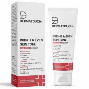Dermatouch bright even tone face wash niacinamide kojic acid tube