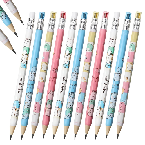 Toyshine 2.0mm mechanical pencils set 12 cartoon print with sharpener