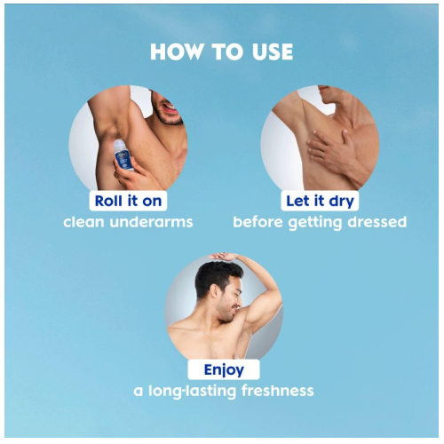 NIVEA men cool kick roll on 50ml mint deodorant