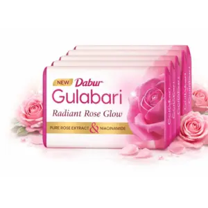 Dabur gulabari rose soap bars for glowing radiant soft hydrated skin