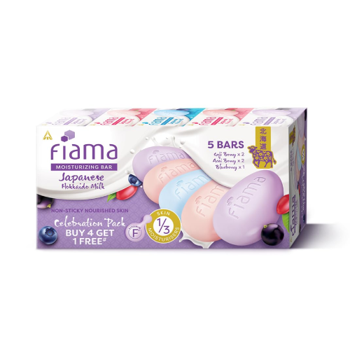 Fiama hokkaido milk soap with berries for soft hydrated smooth skin