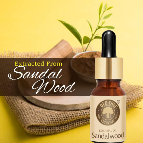 sandalwood essential oil bottle for aromatherapy relaxation skin care fragrance