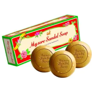 Mysore sandal soap pack with pure sandalwood oil premium bathing soap