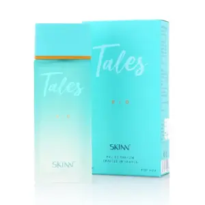 Skinn Tales Rio perfume bottle premium fresh woody fragrance for men